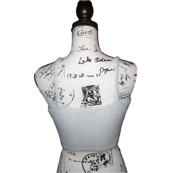 Wild Fable y2k style fuzzy Baby Blue Crop Tank Top small - Picture 5 of 9